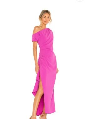 Elliatt One-Shoulder Bright Fuchsia Gown